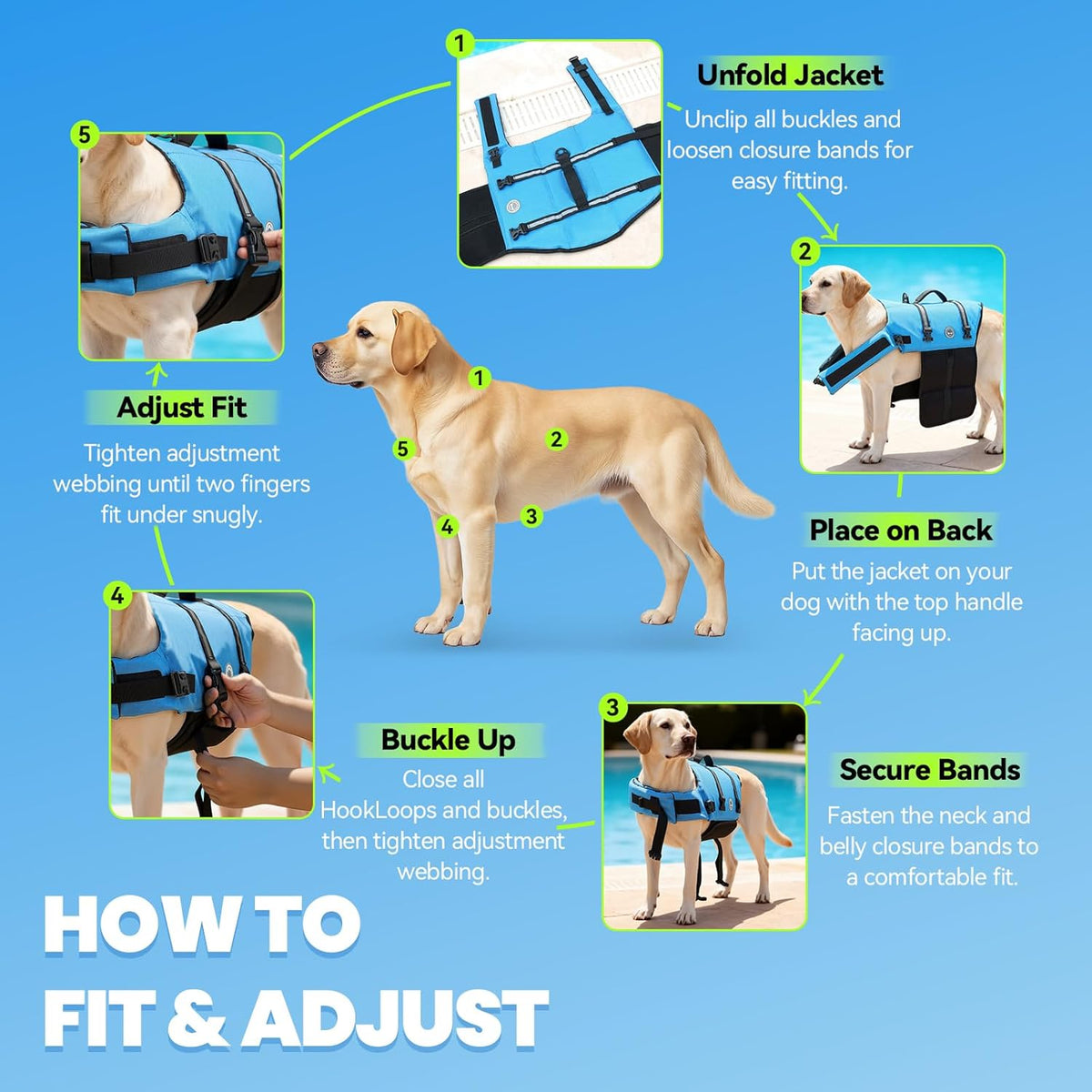 Dog Life Vest Rip Stop Dog Swim Vest, S, Blue | High Visibility Ripstop for Puppy Cat Doggy, Life Jacket with Handle & Leash Ring for Boating & Swimming